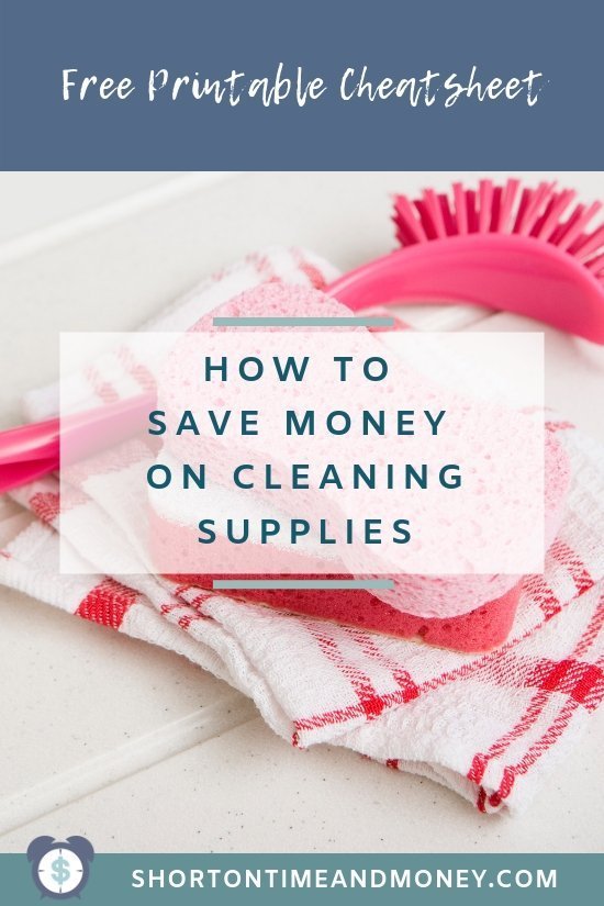 How to Save Money on Cleaning Supplies | Household Cleaners | Free Printable @ ShortOnTimeAndMoney.com
